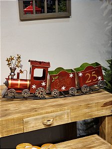 TREM EM METAL DECORATIVO FELIZ NATAL 78CM