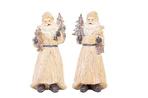 DUPLA DE PAPAI NOEL EM RESINA NATURAL