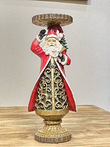 CASTIÇAL NOEL EM RESINA TALHADA