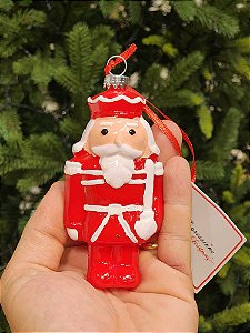 PENDENTE ORNAMENTO SOLDADO VERMELHO E BRANCO 12CM