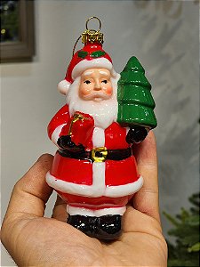 PENDENTE ORNAMENTO PAPAI NOEL VERMELHO E BRANCO 15CM