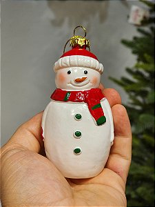 PENDENTE BONECO DE NEVE VERMELHO 12CM