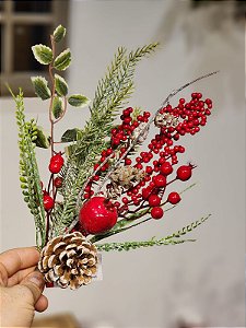 GALHO DECORATIVO BERRY VERMELHO