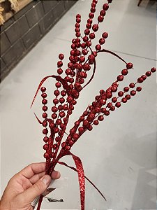 GALHO DECORATIVO VERMELHO 78CM
