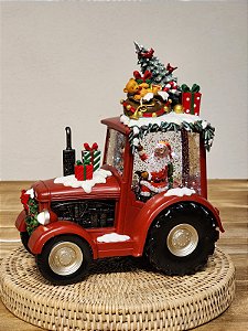 LANTERNA NOEL NO TRATOR COM LUZ E MOVIMENTO 25CM
