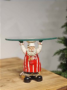 PAPAI NOEL COM SUPORTE PARA BOLOS E DOCES