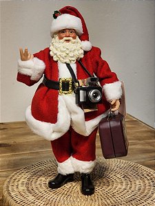 PAPAI NOEL TURISTA - COLECIONÁVEL - 30CM