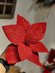FLOR POINSÉTIA VERMELHO 30CM