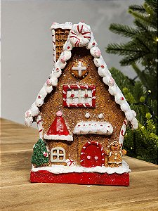 CASA GINGERBREAD EM RESINA 18CM