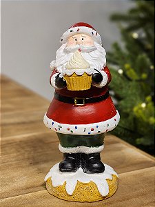 PAPAI NOEL EM RESINA COM COOKIE 17CM