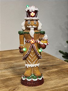 SOLDADO QUEBRA NOZES COOKIE GINGERBREAD COM LED 30CM
