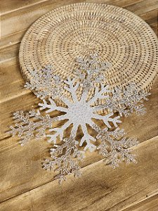PENDENTE EM FLOCO DE NEVE EM ACRÍLICO TRANSPARENTE 26CM