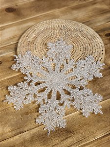 PENDENTE EM FLOCO DE NEVE EM ACRÍLICO TRANSPARENTE 31CM