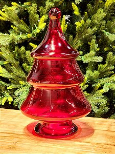 POTE DE VIDRO VERMELHO 33CM