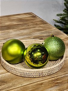 BOLA TRADICIONAL VERDE CÍTRICO 10CM KIT COM 3 UNIDS