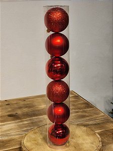 BOLA TRADICIONAL VERMELHO 8CM KIT COM 6 UNIDS - PRÉ VENDA 2025