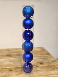 BOLA TRADICIONAL AZUL ROYAL 8CM KIT COM 6 UNIDS