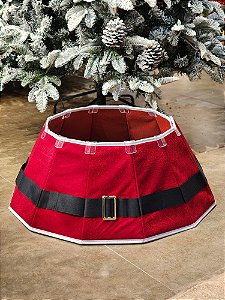 SAIA RIGIDA PARA ÁRVORE DE NATAL CINTO NOEL VERMELHO E BRANCO 68CM