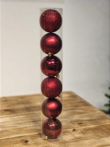 BOLA TRADICIONAL VERMELHO GRENÃ 8CM KIT COM 6 UNIDS - PRÉ VENDA 2025
