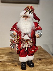 PAPAI NOEL DELUXY VERMELHO COM CÍLIOS 50CM