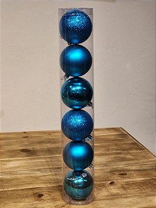 BOLA TRADICIONAL AZUL SAFIRA 8CM KIT COM 6 UNIDS - PRÉ VENDA 2025