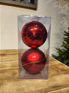 BOLA TRADICIONAL VERMELHA 12CM COM 2 UNIDADES