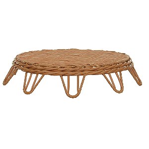 CESTO DECORATIVO REDONDO MARROM 34CM