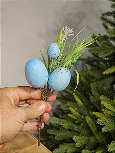 GALHO COM OVINHOS AZUL 25CM