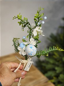 GALHO COM OVINHOS AZUL CLARO 30CM