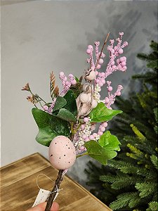 GALHO COM OVINHOS ROSA 35CM
