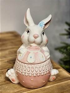 POTE COM TAMPA COELHO ROSA 29CM