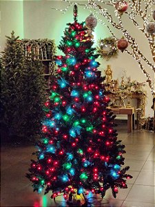 ÁRVORE PINHEIRO BAHREIN 1217 GALHOS 2,10CM COM 390 LEDS RGB COM FUNÇÕES