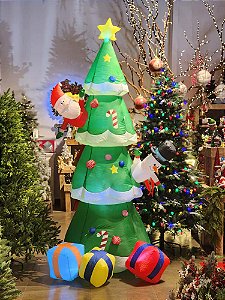 ÁRVORE COM BONECOS INFLÁVEL COM LED 2,40CM BIVOLT USO INTERNO E EXTERNO