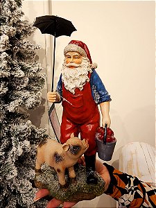 PAPAI NOEL FAZENDEIRO COM GUARDA-CHUVA 27CM - PRÉ VENDA 2025