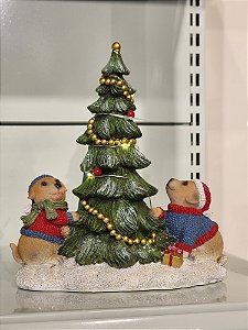 FILHOTES COM ÁRVORE EM RESINA 21CM - PRÉ VENDA 2025