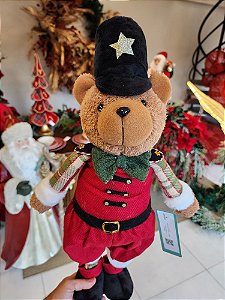 URSO MENINO NATALINO VERMELHO EM PÉ 70CM - PRÉ VENDA 2025