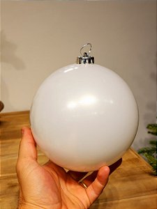 BOLA DECORADA BRANCA 15CM