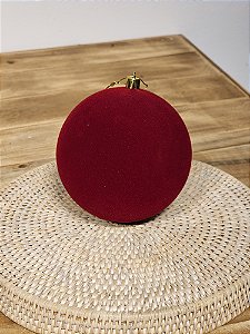 BOLA VELUDO VERMELHA 12CM COM 1 UNIDADE