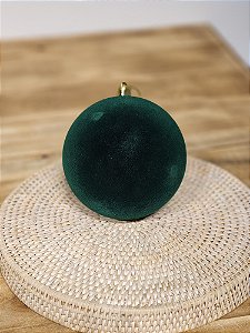 BOLA VELUDO VERDE 10CM COM 2 UNIDADES