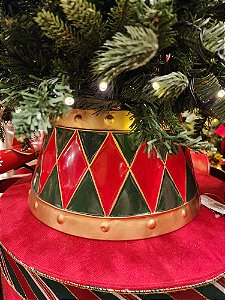 SAIA RÍGIDA PARA ÁRVORE DE NATAL VERMELHA, VERDE E DOURADA  - PRÉ VENDA 2025