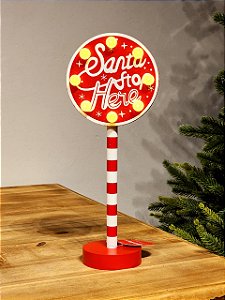 PLACA SANTA STOP COM LED 31CM