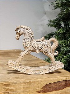 CAVALO DE BALANÇO EFEITO MADEIRA 18,5CM