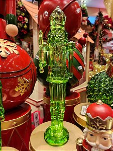 SOLDADO QUEBRA NOZES VERDE DE ACRÍLICO COM LED 38CM  - PRÉ VENDA 2025