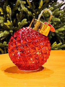 BOLA DE VIDRO VERMELHA COM LED 25CM