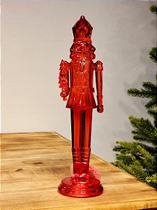 SOLDADO QUEBRA NOZES VERMELHO DE ACRÍLICO COM LED 30CM
