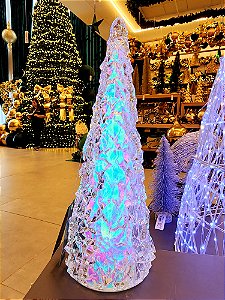 ÁRVORE DE ACRÍLICO IRIDESCENTE COM LED 32CM - PRÉ VENDA 2025