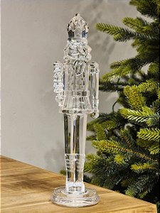 SOLDADO QUEBRA NOZES TRANSPARENTE EM ACRÍLICO COM LED 30CM