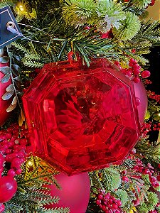 PENDENTE ORNAMENTO JOIA VERMELHA 10CM - PRÉ VENDA 2025