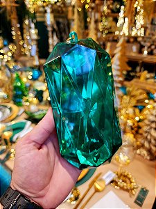 PENDENTE ORNAMENTO JOIA VERDE 18CM - PRÉ VENDA 2025