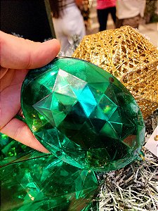 PENDENTE ORNAMENTO JOIA VERDE 13,5CM - PRÉ VENDA 2025
